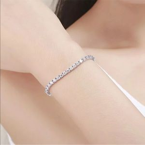 Lab Diamond Stones Tennis Box Clasp Bracelet